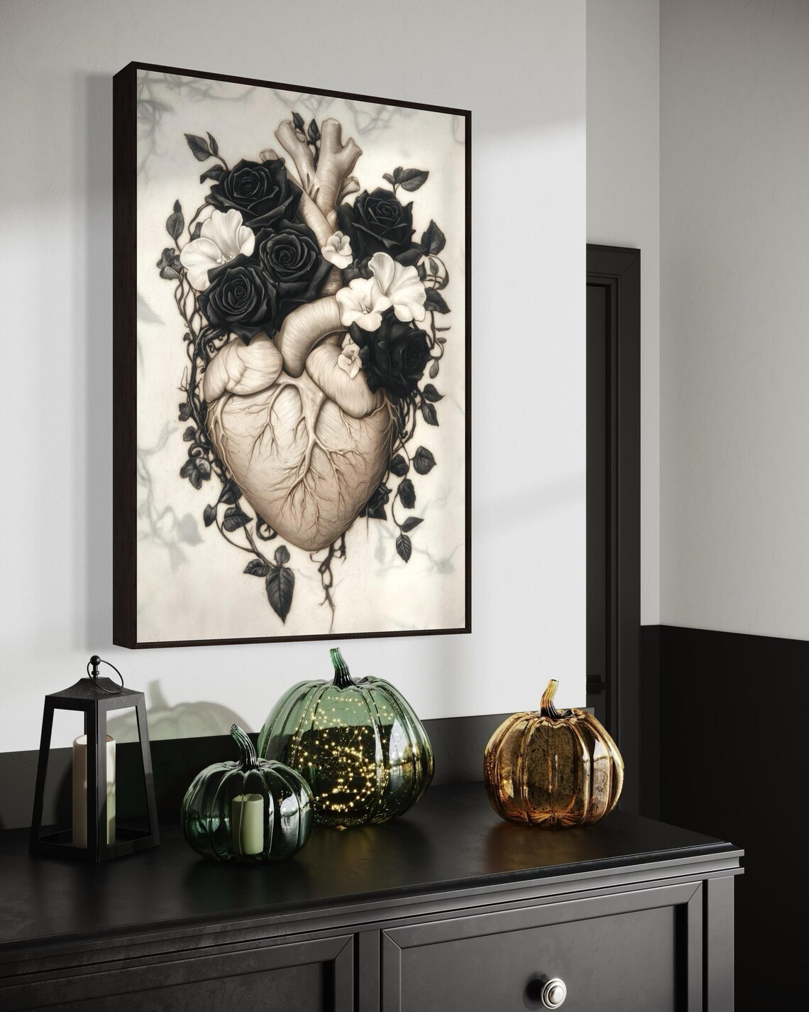 Gothic Anatomical Heart, Dark Botanical Art Print - Image 4