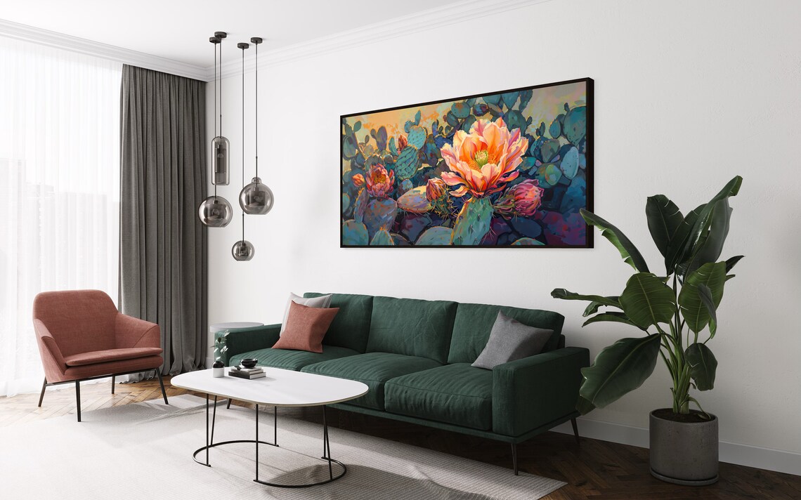 Opuntia Bloom, Vintage Arizona Desert Art Print - Image 2