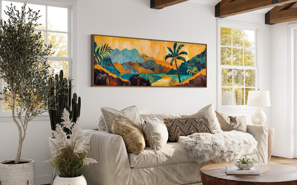 Tropical Paradise Palm Tree Art Print, Panoramic - Image 4