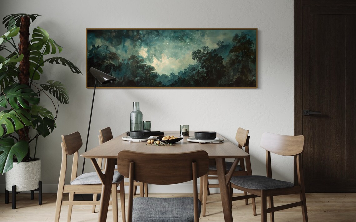 Starry Night Forest, Mystical Panoramic Art Print - Image 5