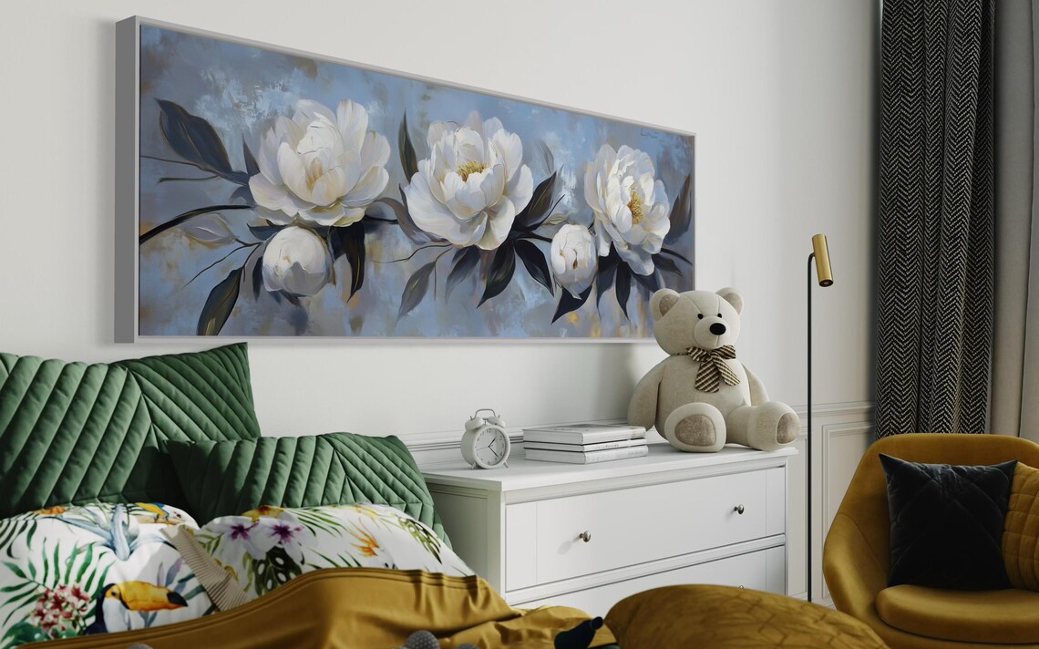 White Peony Art Print, Elegant Botanical Decor - Image 4