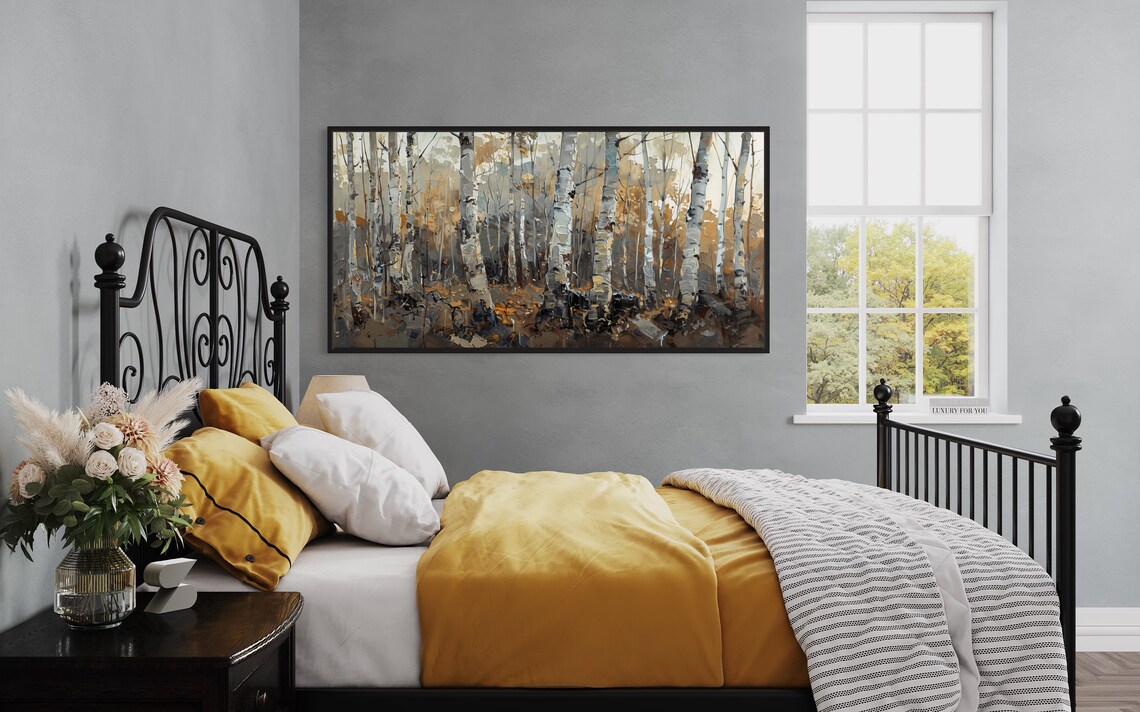 Autumnal Birch Forest Expressionism Art Print - Image 5