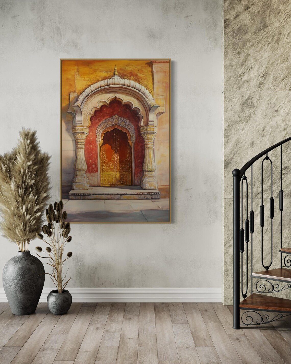 Majestic Indian Palace Door Art Print, Boho Decor - Image 3