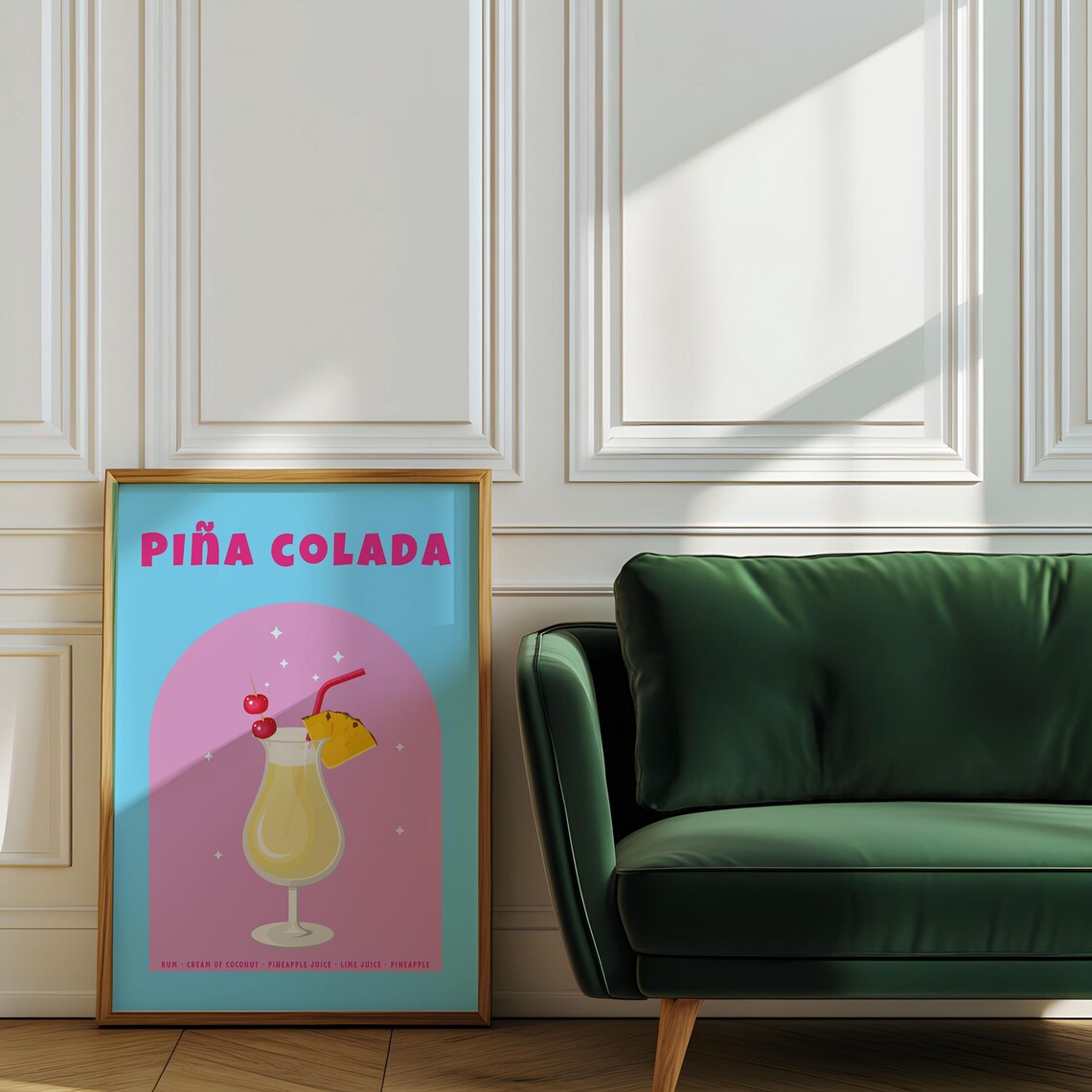 Retro Pina Colada Cocktail Poster - Image 8