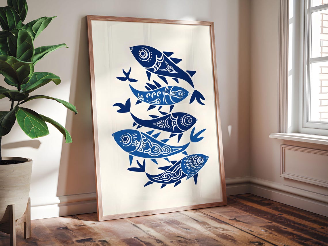 Vintage Vibe Fish Poster, Unique Artwork - Image 4