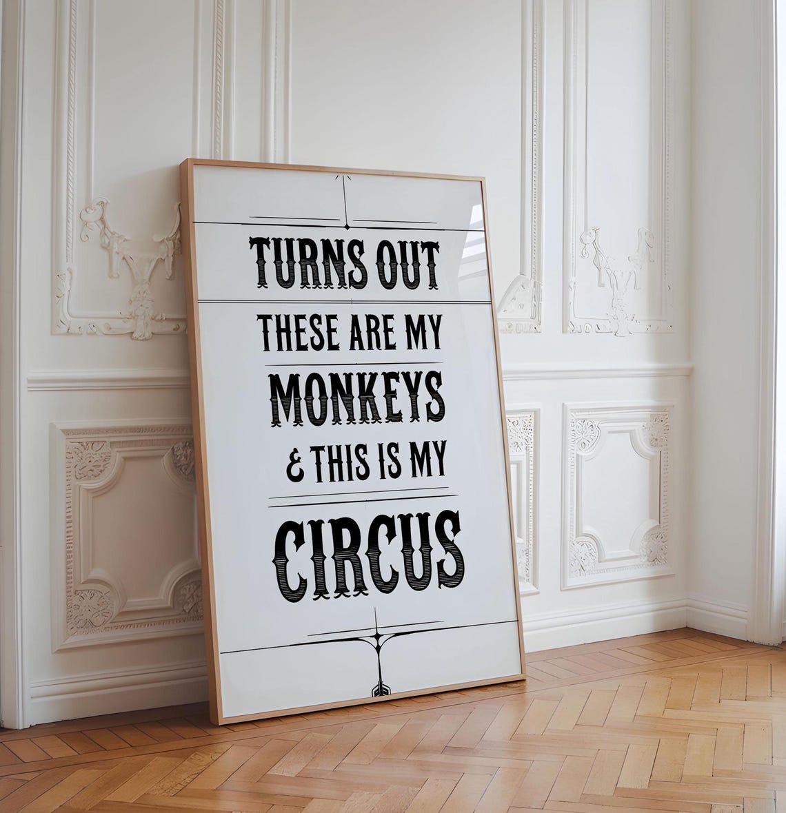 My Monkeys Circus, Funny Typography Art Print - Image 3