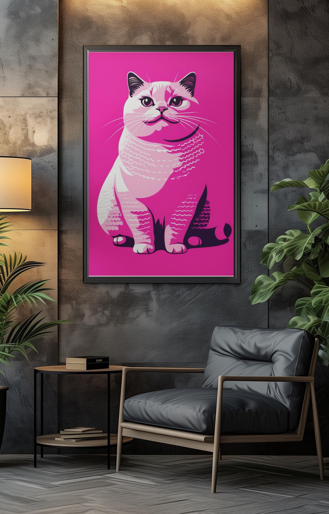 Pop Art Cat Portrait, Vintage Style Poster - Image 2