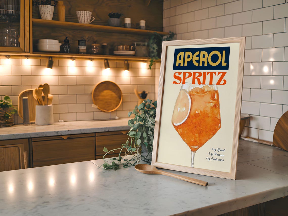 Aperol Spritz Poster, Italian Drink Home Bar Decor - Image 5