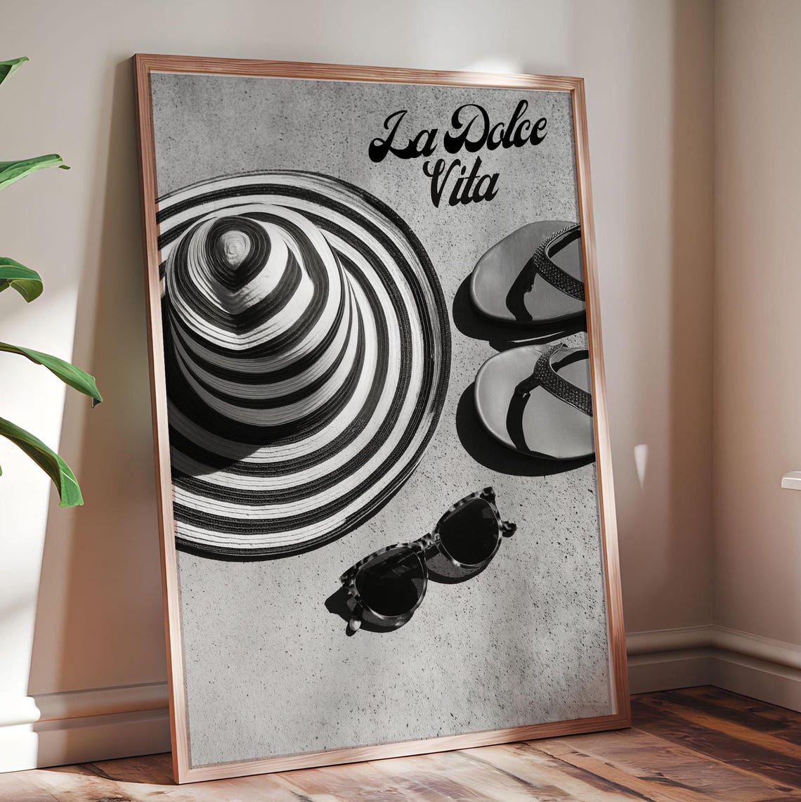 La Dolce Vita Beach Black and White Retro Summer Vibes Art Print