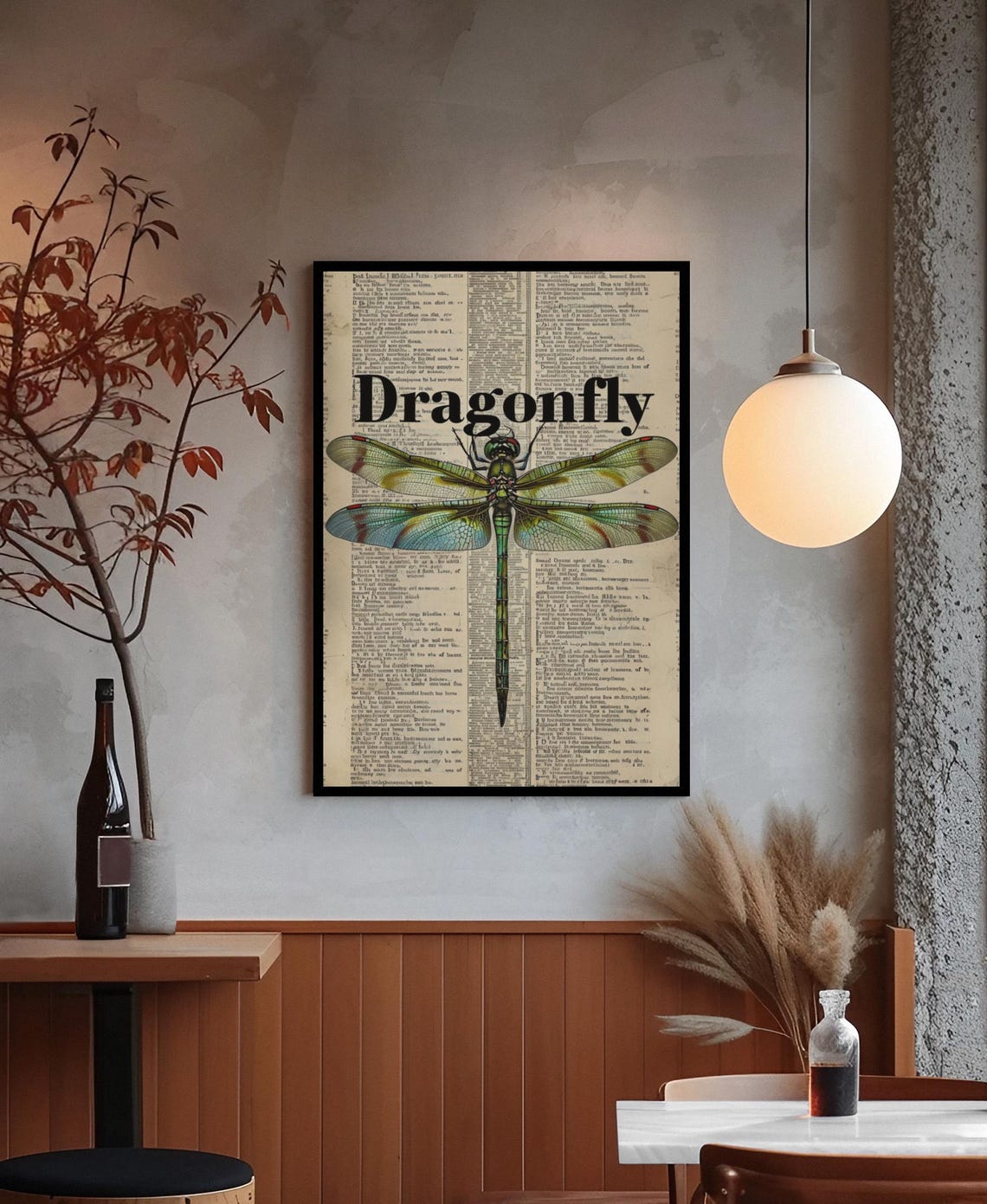 Retro Dragonfly Poster, Elegant Home Decor - Image 3