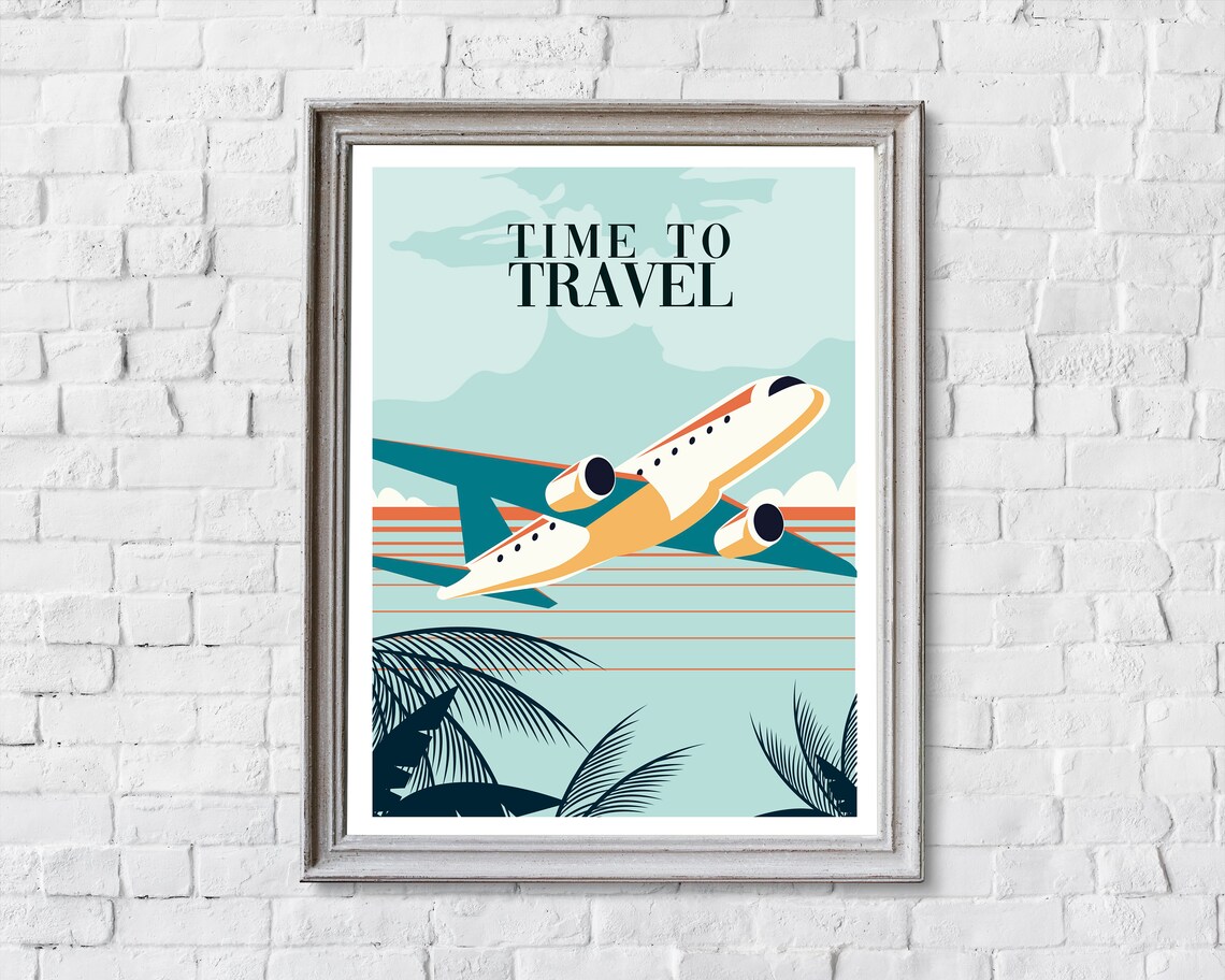Time To Travel Retro Travel Poster, Vintage Style - Image 2