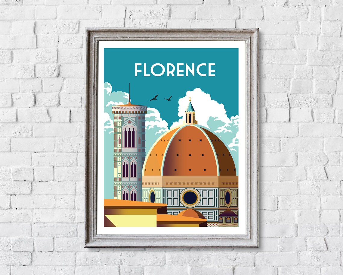Florence Retro Travel Poster, Italy Art Print - Image 2