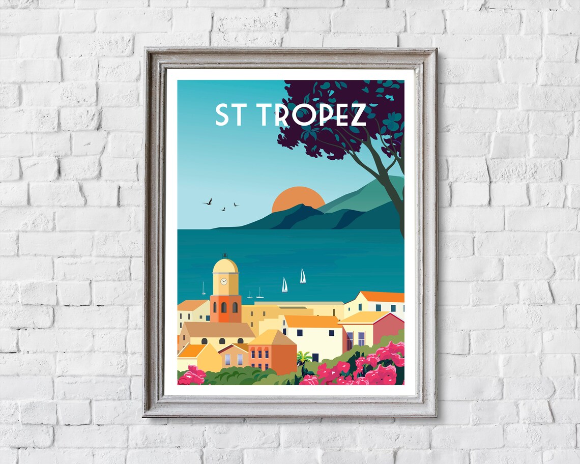 St Tropez Retro Cote D'Azur Travel Poster - Image 2