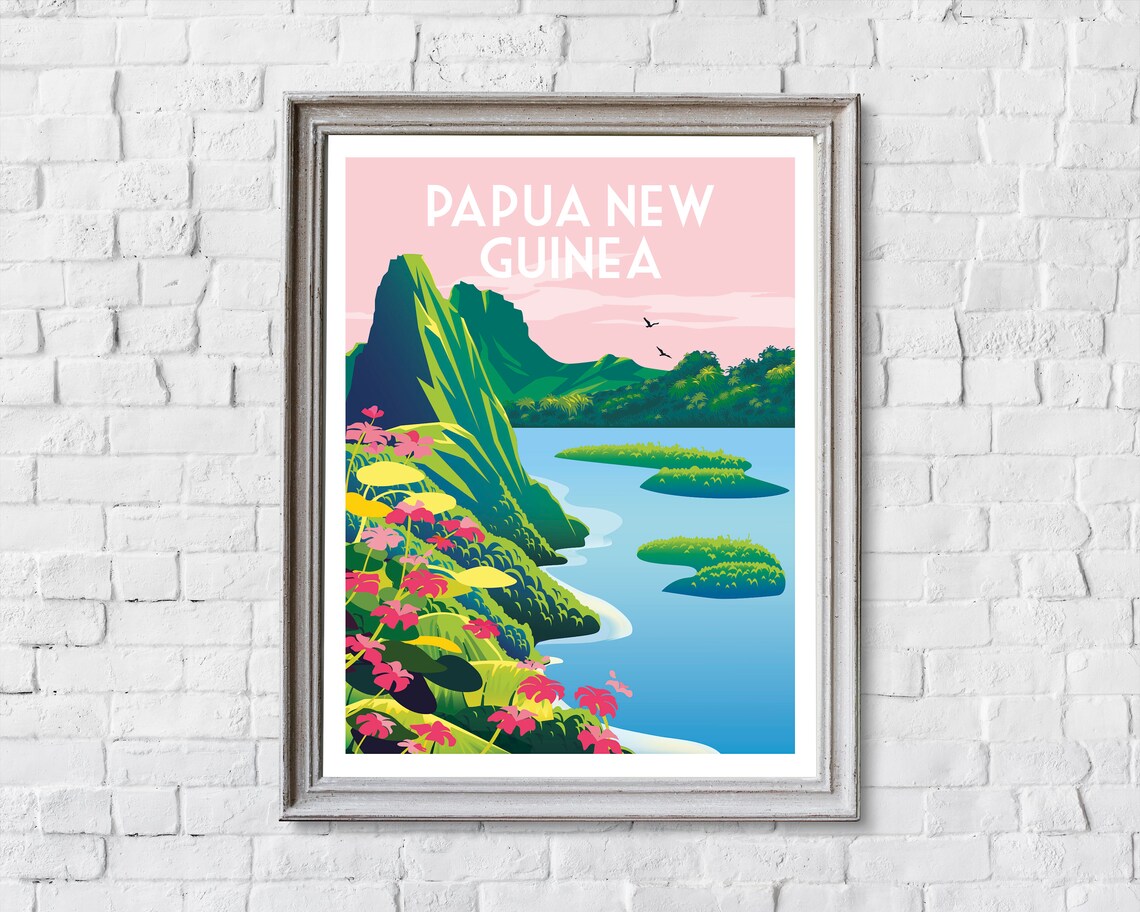 Papua New Guinea Retro Travel Poster Art Print - Image 2