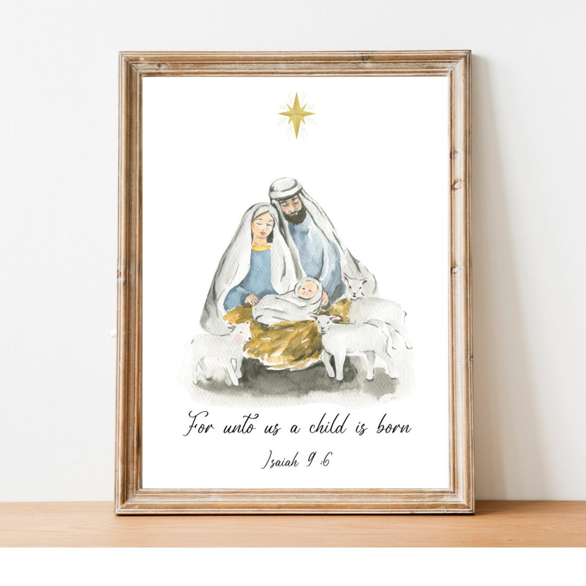 Nativity Scene Christmas Art Print, Jesus Birth - Image 2