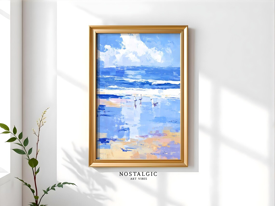 Electric Blue Ocean Abstract Maritime Art Print