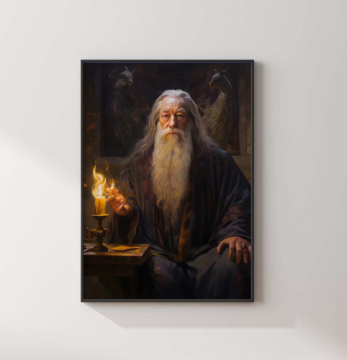 Albus Dumbledore Portrait Candlelight Wizard Headmaster Poster - Image 2