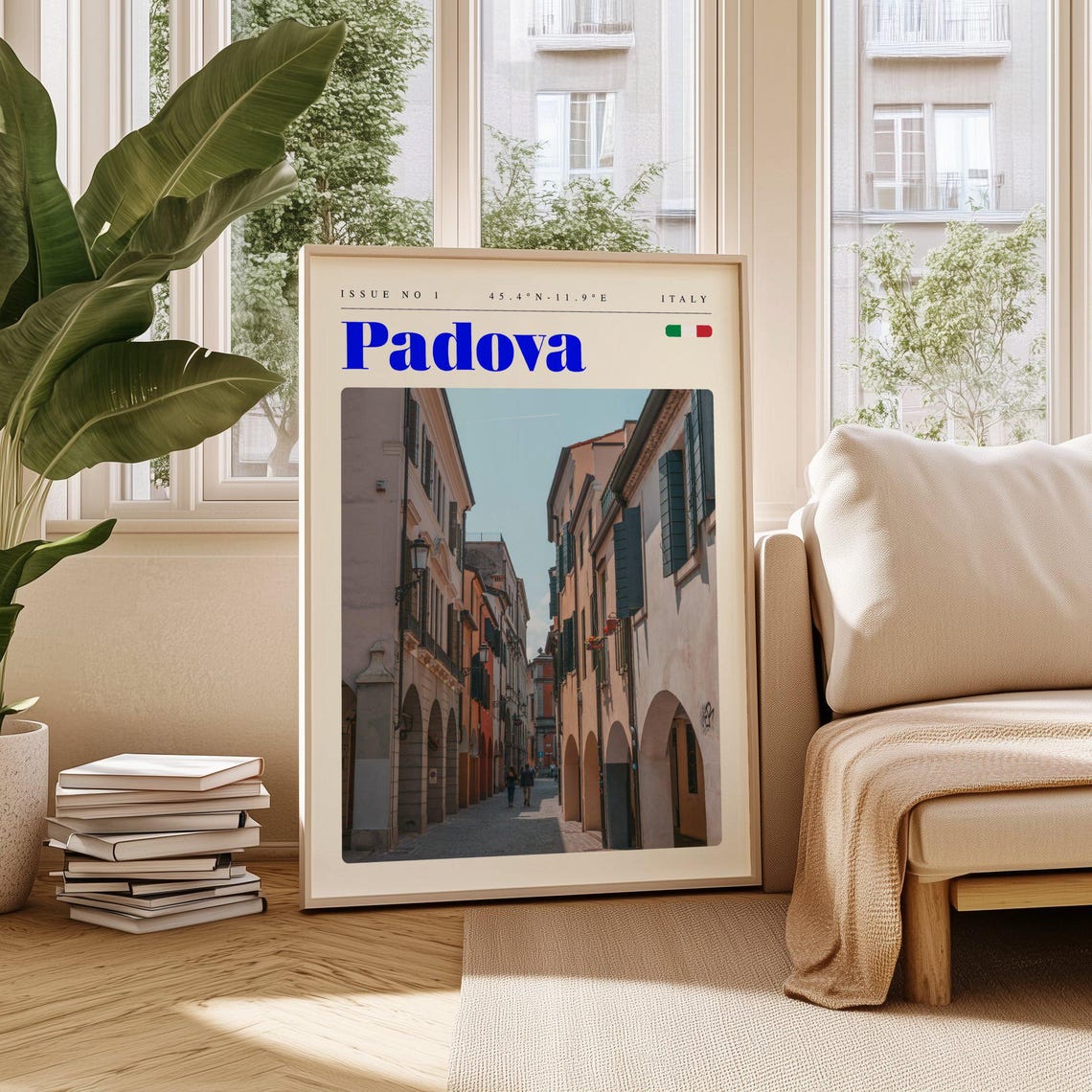 Padova Italy Cobblestone Street Arcade Heritage Photo Poster