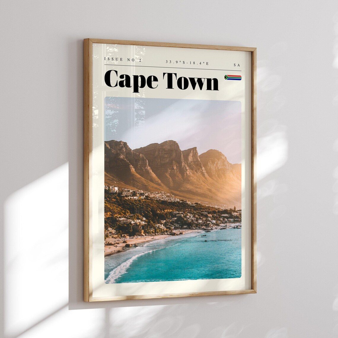 Cape Town South Africa Mountain Coastline Turquoise Sea Travel Poster - Image 2