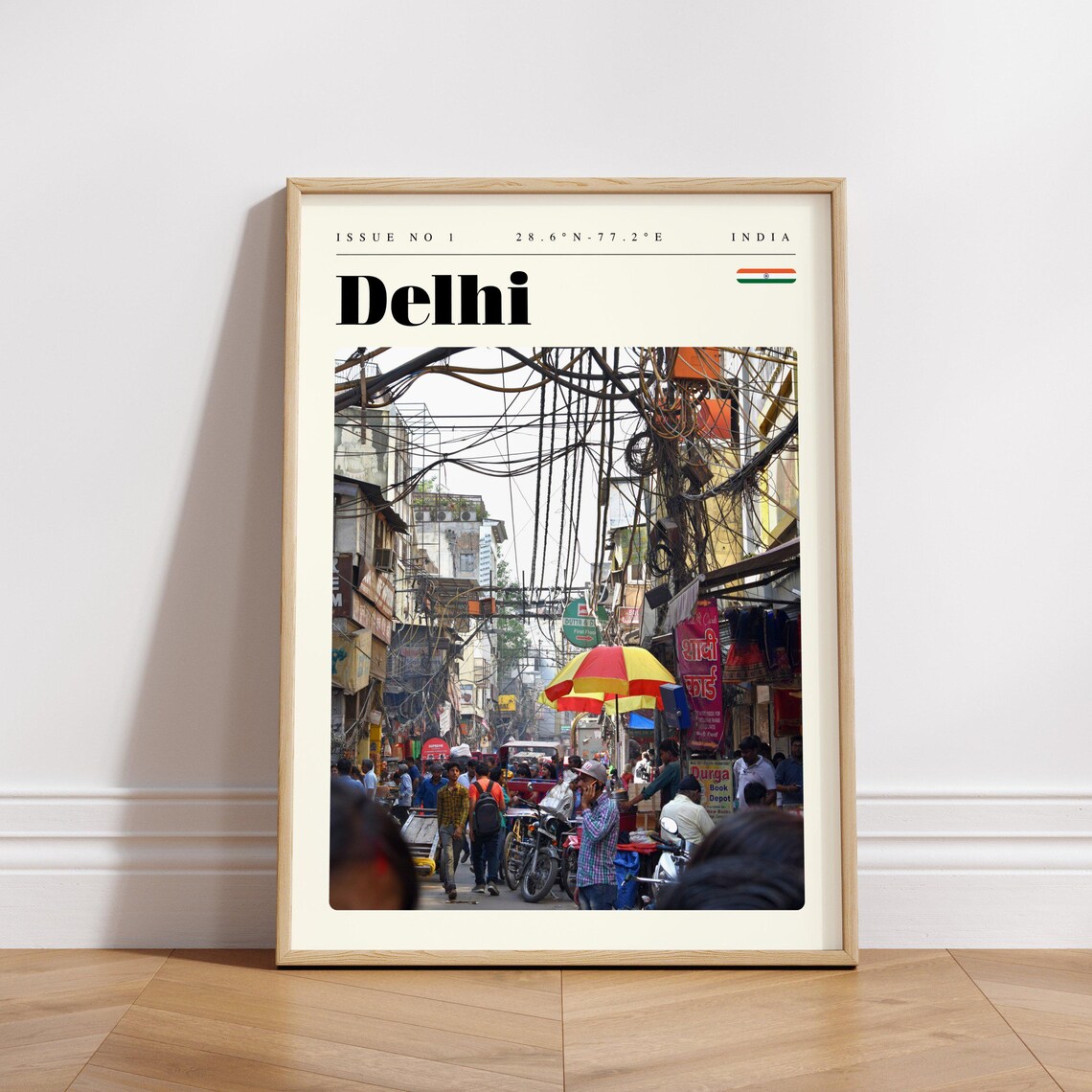 Delhi India Bustling Street Market Vibrant Asia Photo Travel Poster - Image 3
