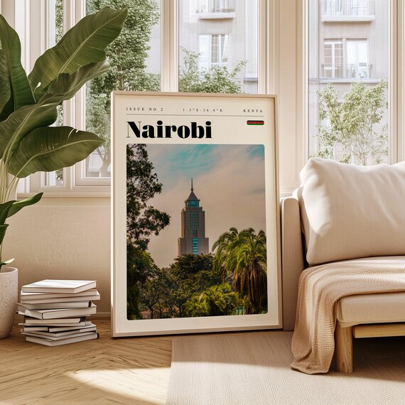 Nairobi Travel Poster Kenya Print Modern Wall Art Wall Decor Vintage Cities Art