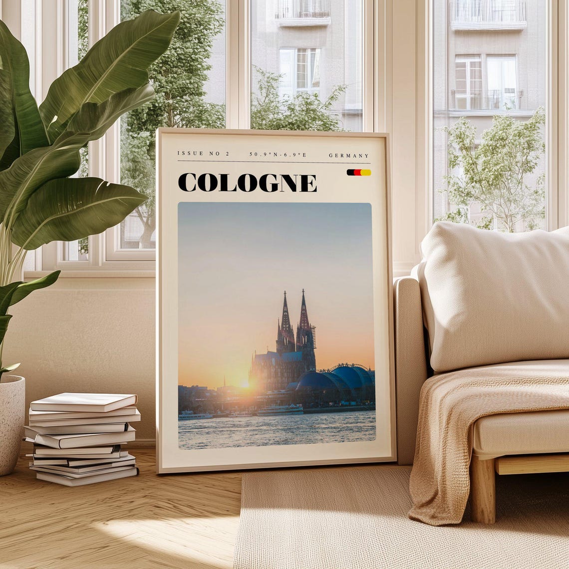 Cologne Cathedral Sunrise Germany Issue 2 Retro Travel Poster