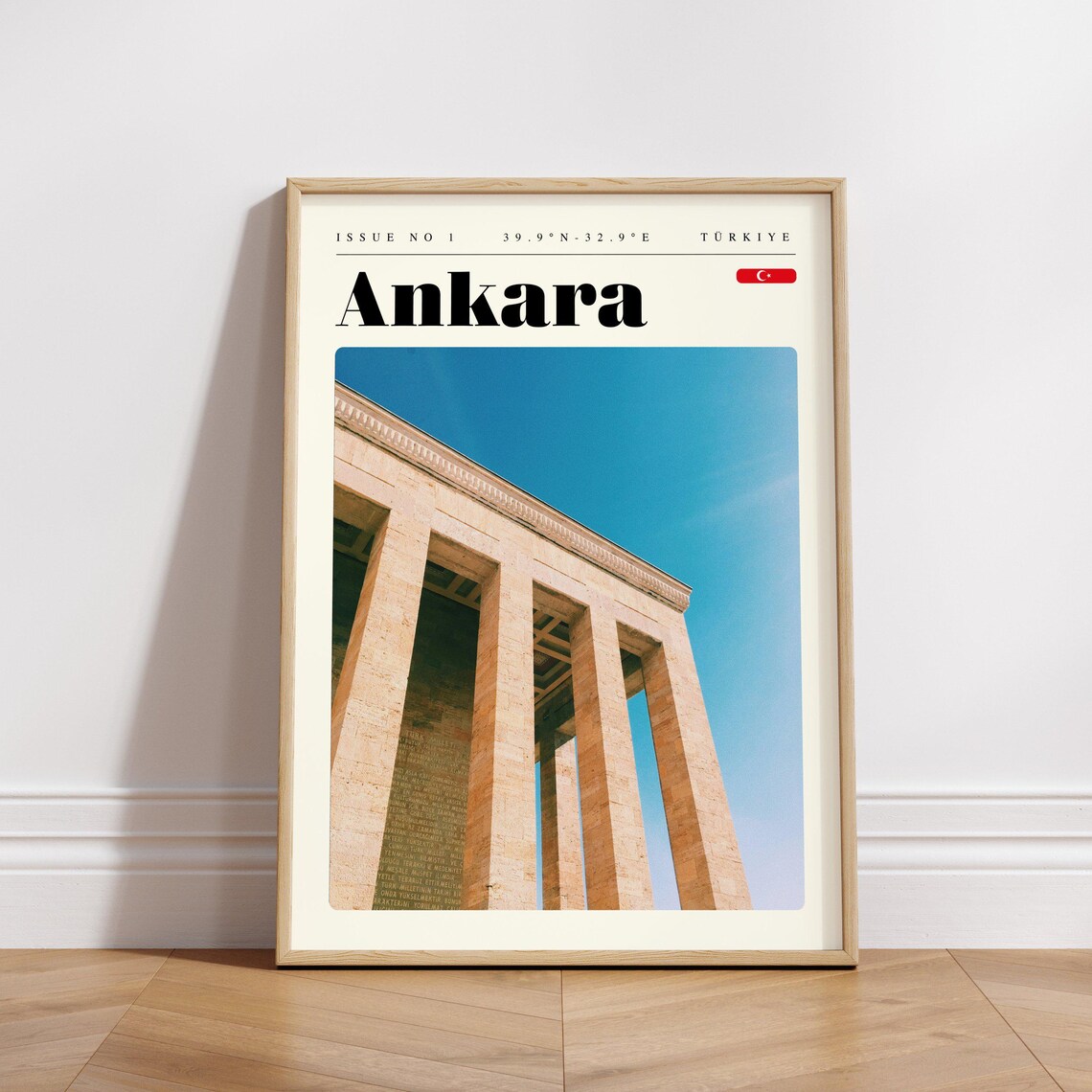 Ankara Turkey Monumental Stone Colonnade Against Sky Travel Poster - Image 3