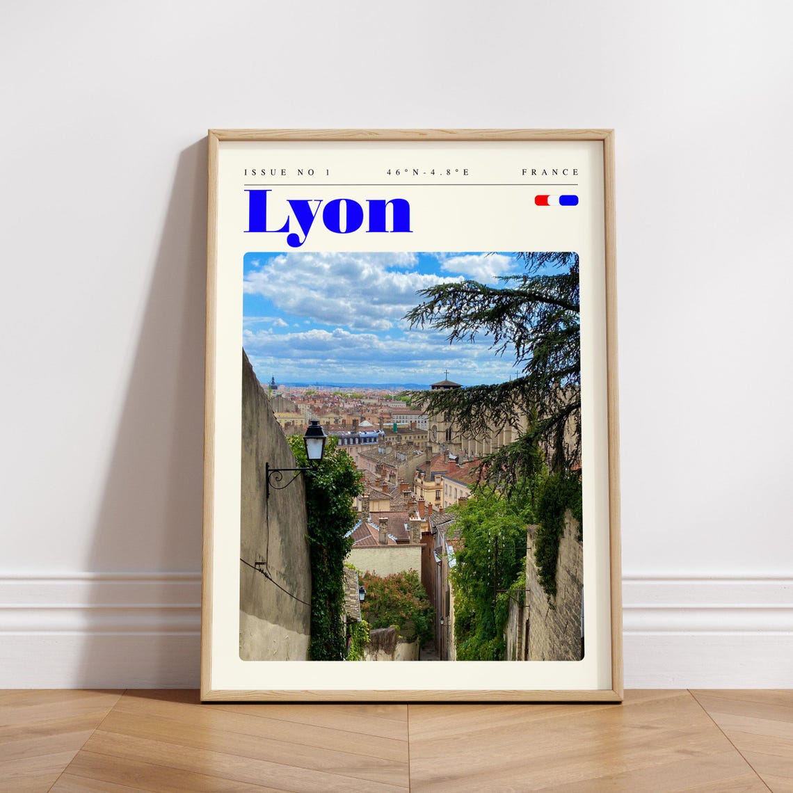 Lyon France Old Town Cityscape View High From The Hills Poster - Image 3