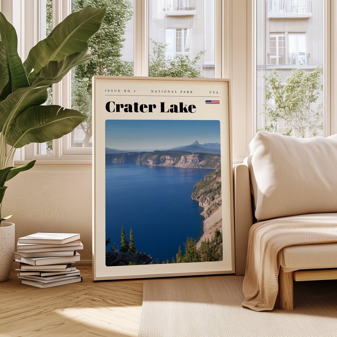 Crater Lake National Park Oregon Deep Blue Lake Travel Poster