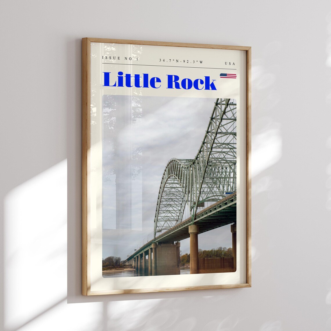 Little Rock Steel Bridge Over River Arkansas USA Travel Poster - Image 2