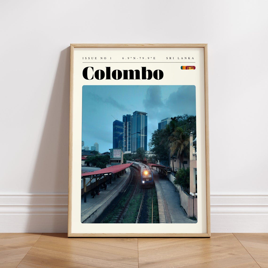 Colombo Sri Lanka Train Station Skyscraper Skyline Travel Poster - Image 3