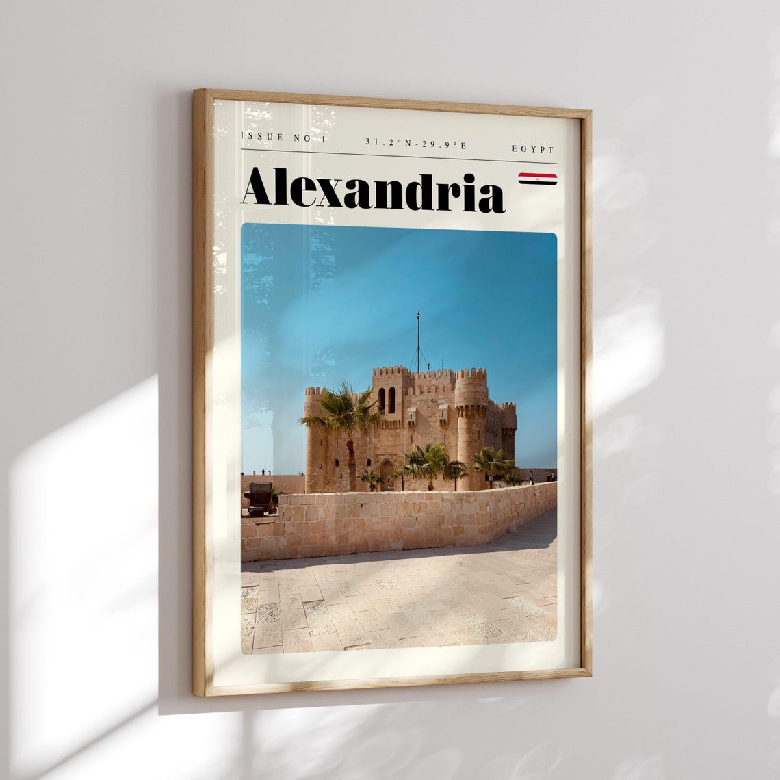 Alexandria Egypt Ancient Stone Citadel by the Sea Travel Poster - Image 2