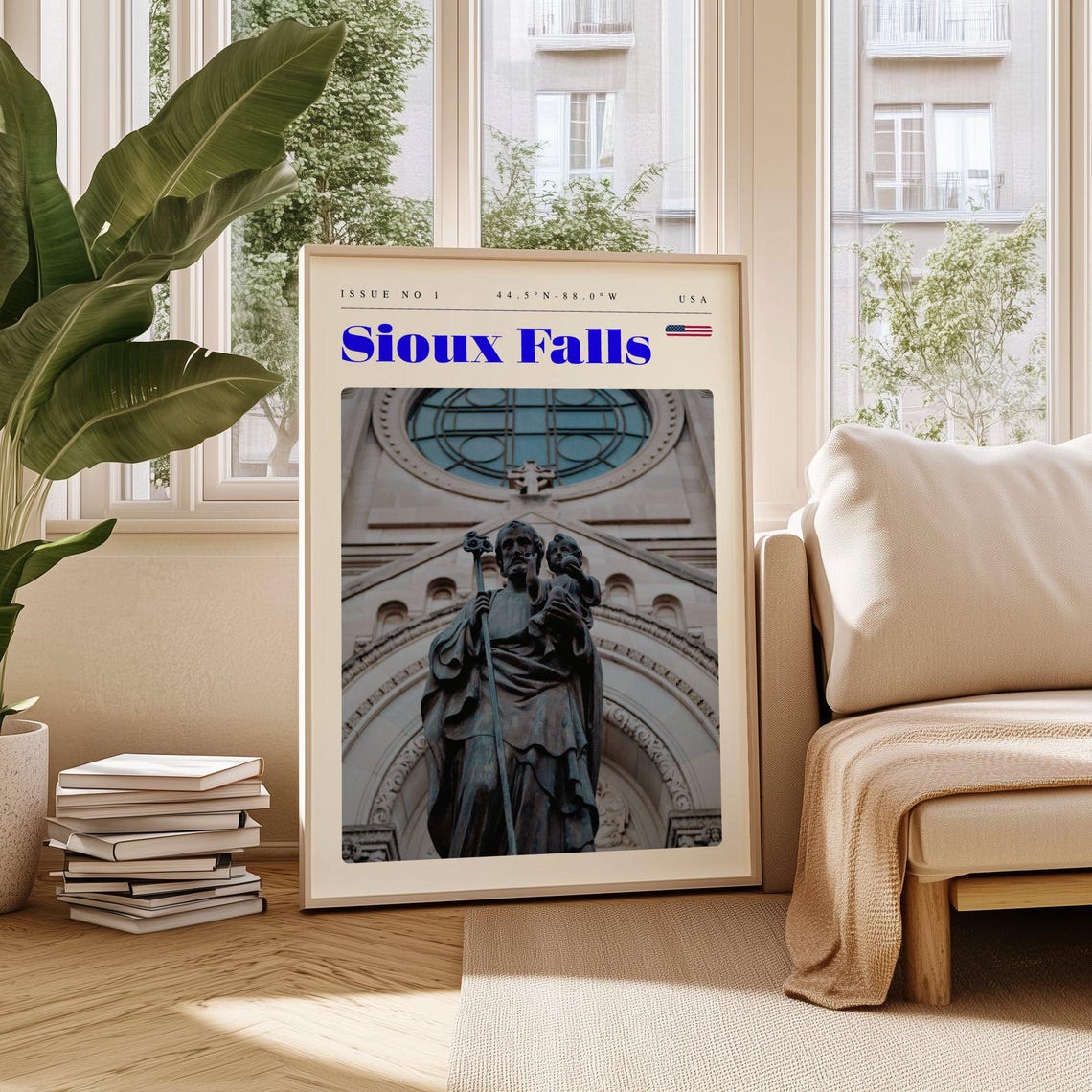Sioux Falls USA Saint Joseph Statue Cathedral Photography Poster