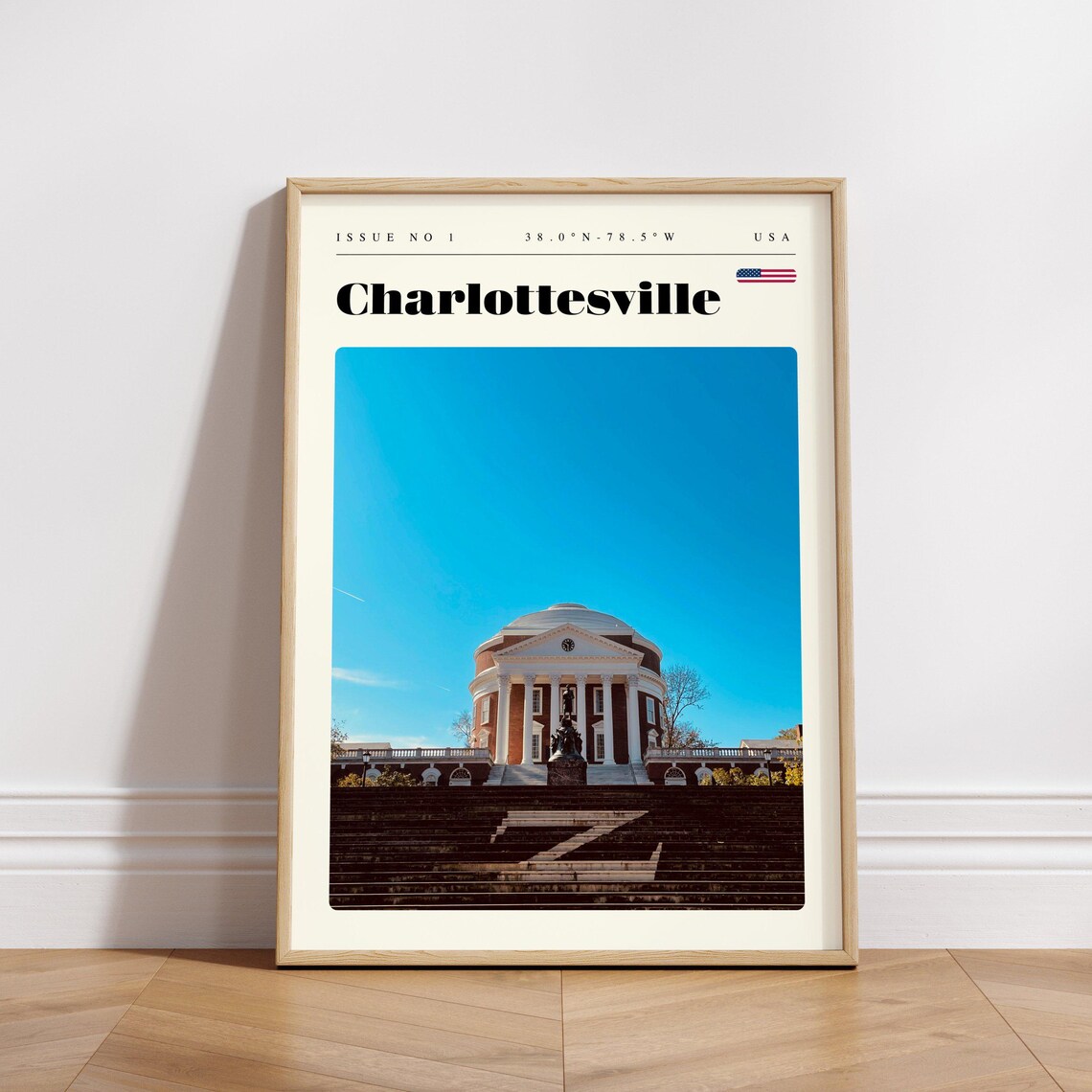 Charlottesville USA Iconic University Rotunda Green Lawn Poster - Image 3