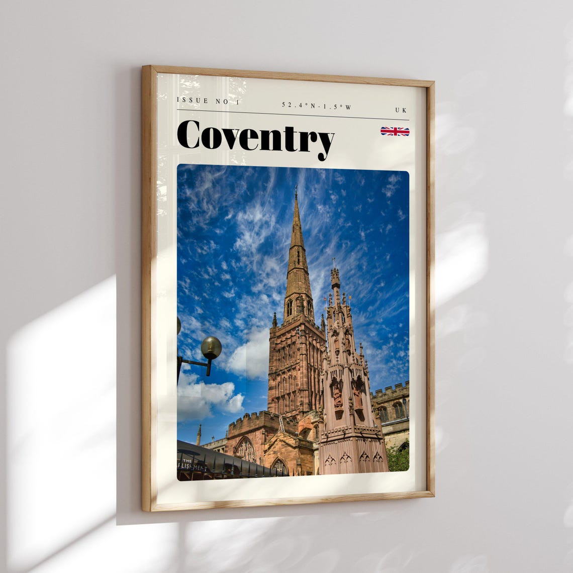 Coventry England Cathedral Spire Historic Architecture Travel Poster - Image 2