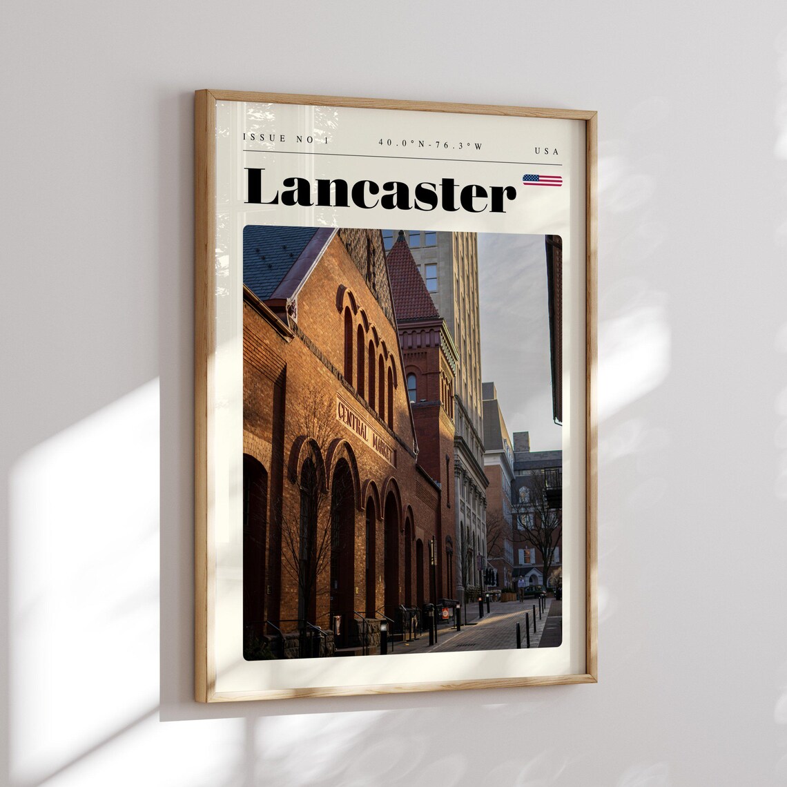 Lancaster Central Market Brick Building Street USA Travel Poster - Image 2