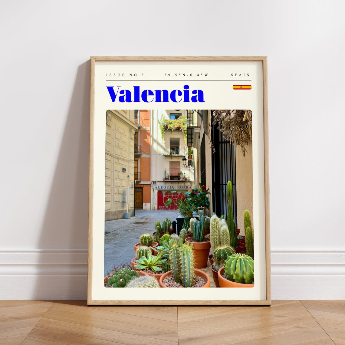 Valencia Spain Cactus Garden Courtyard Mediterranean Travel Poster - Image 3