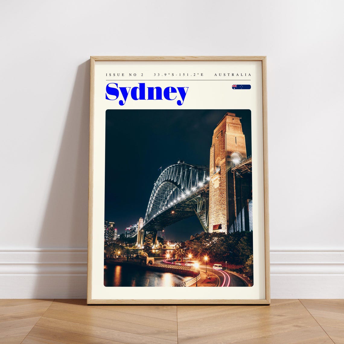Sydney Australia Harbour Bridge Night Lights Photography Poster - Image 3