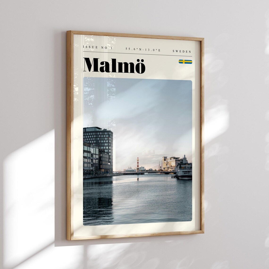 Malmoe Sweden Harbor Waterfront Morning Calm City Scene Travel Poster - Image 2