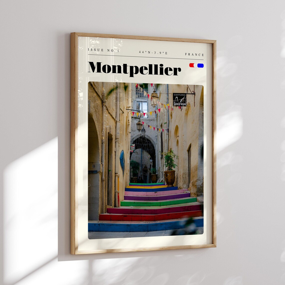 Montpellier France Rainbow Painted Steps Old Alley Photo Poster - Image 2