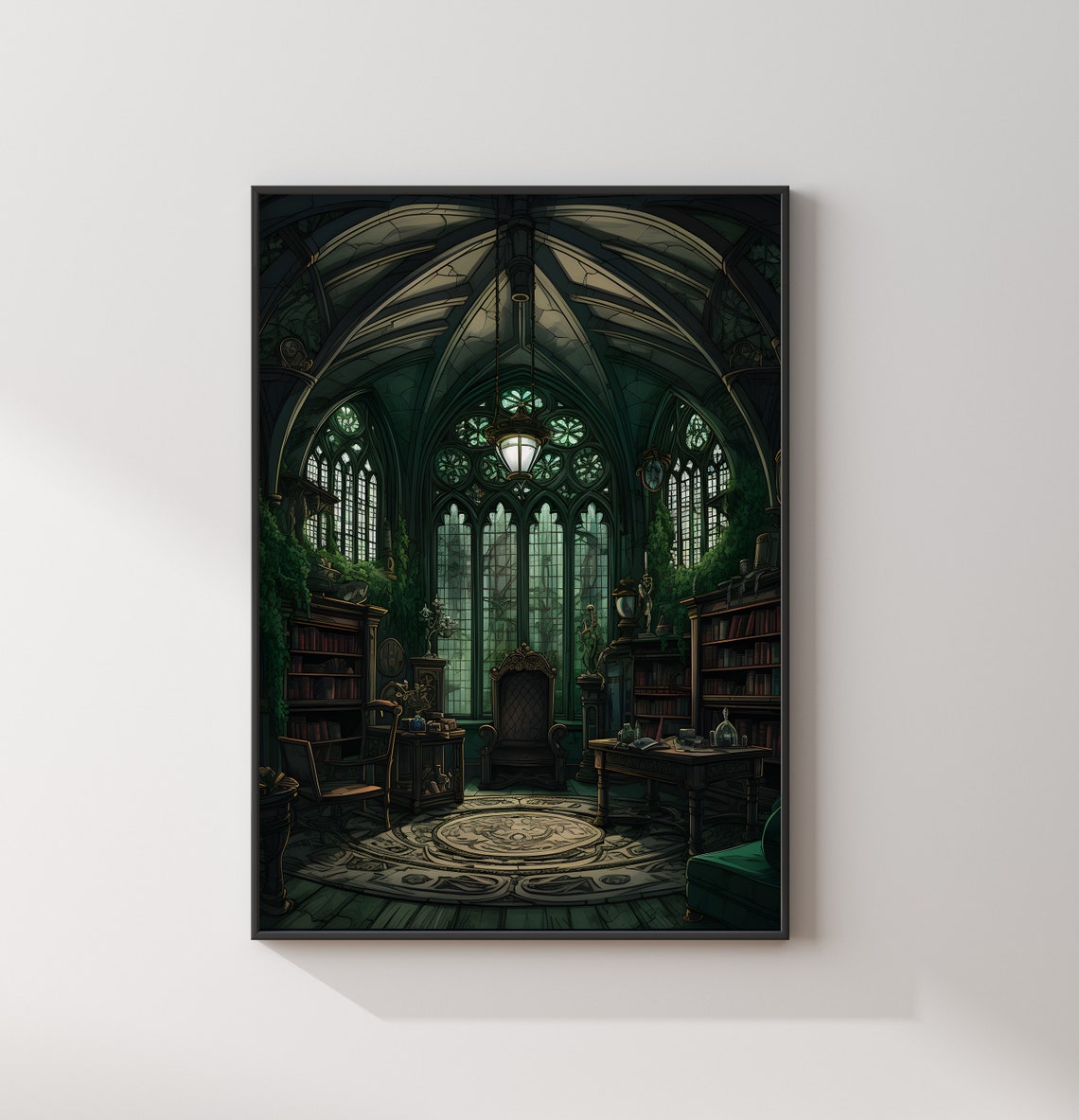 Serpent Common Room Gothic Vaulted Stone Hall Interior Poster - Image 2