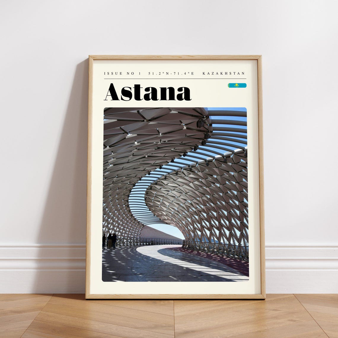 Astana Kazakhstan Futuristic Lattice Bridge Modern Design Poster - Image 3