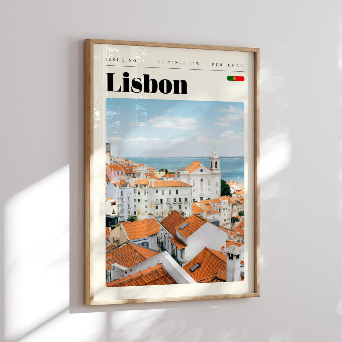 Lisbon Portugal Old Town Rooftops Tagus River View Travel Poster - Image 2