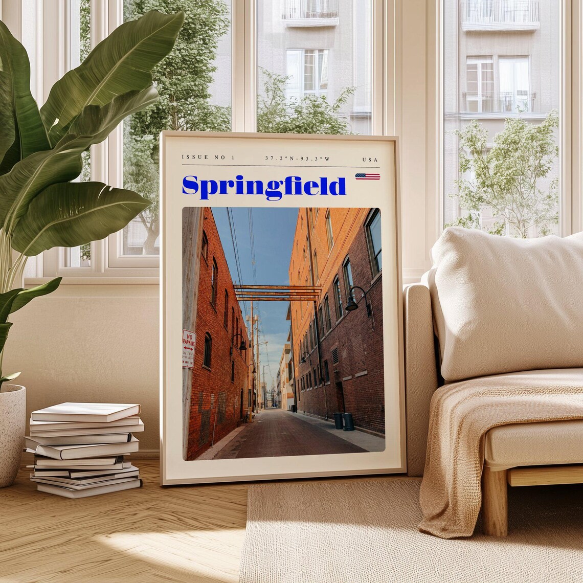 Springfield Missouri Vintage Travel Poster Historic Brick Alley View