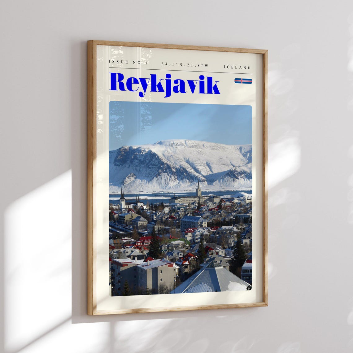 Reykjavik Iceland Snowy City With Dramatic Mountain View Poster - Image 2