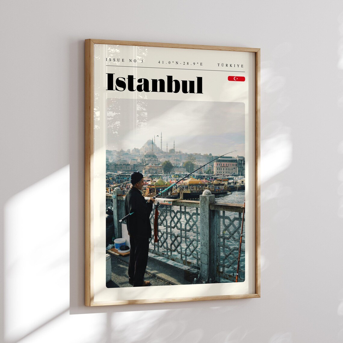 Istanbul Turkiye Vintage Travel Poster Fisherman Bridge Mosque Skyline - Image 2