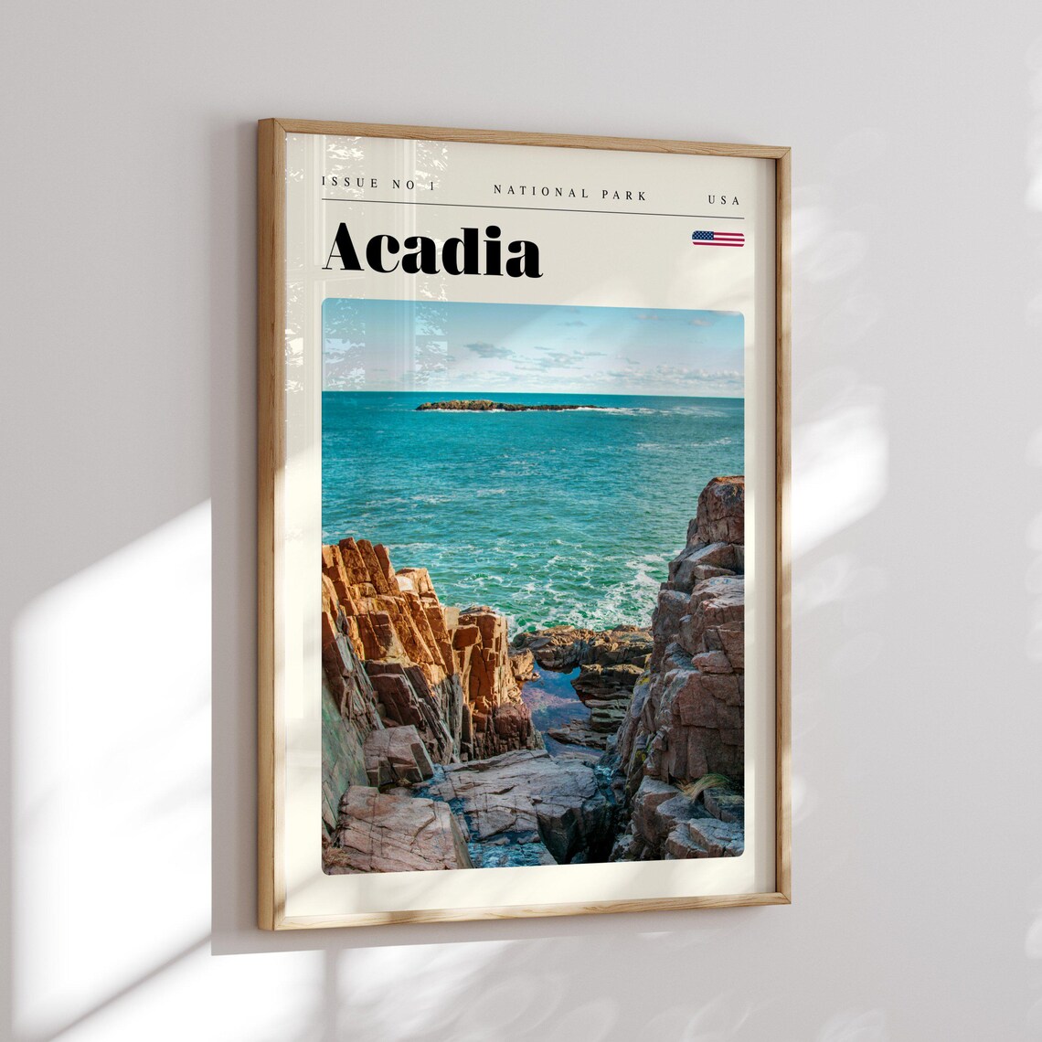 Acadia National Park Rocky Coast Turquoise Ocean View Travel Poster - Image 2