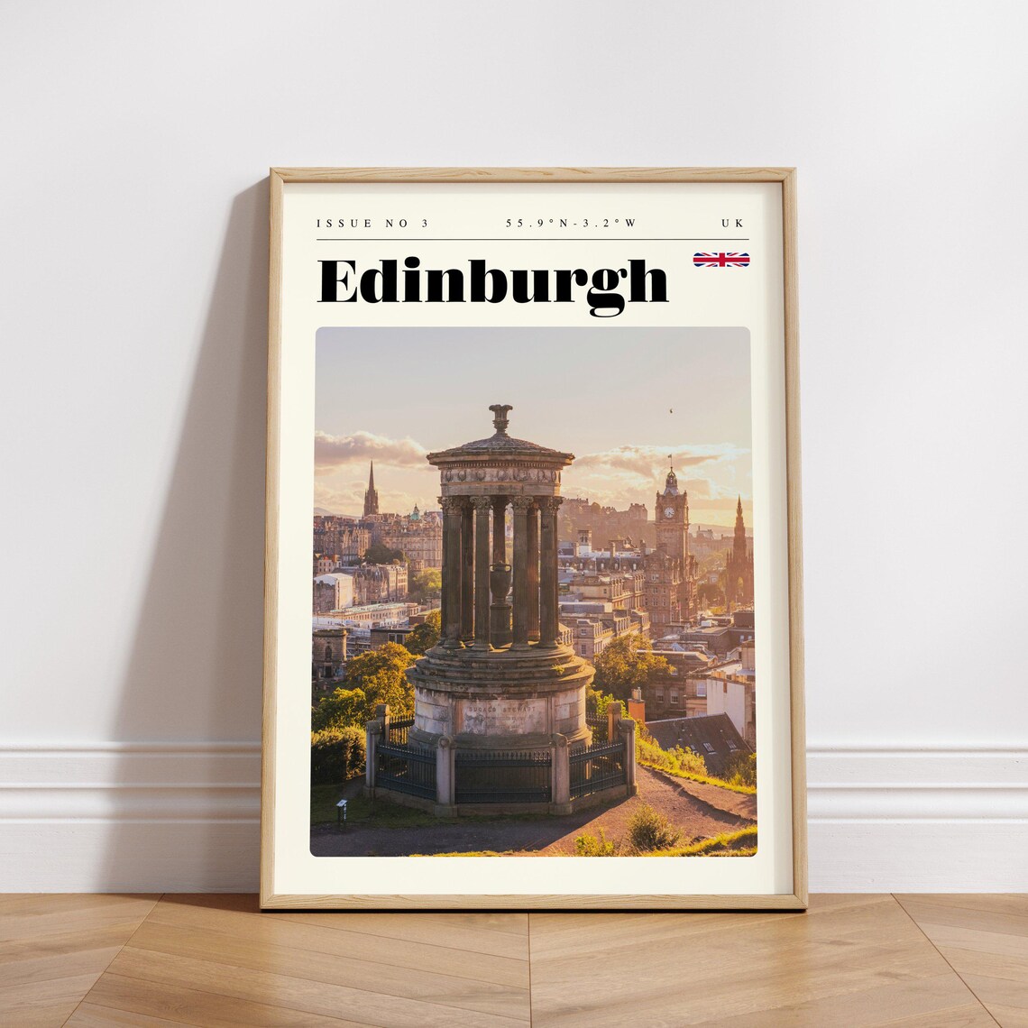 Edinburgh UK Calton Hill Monument Sunset City View Travel Poster - Image 3