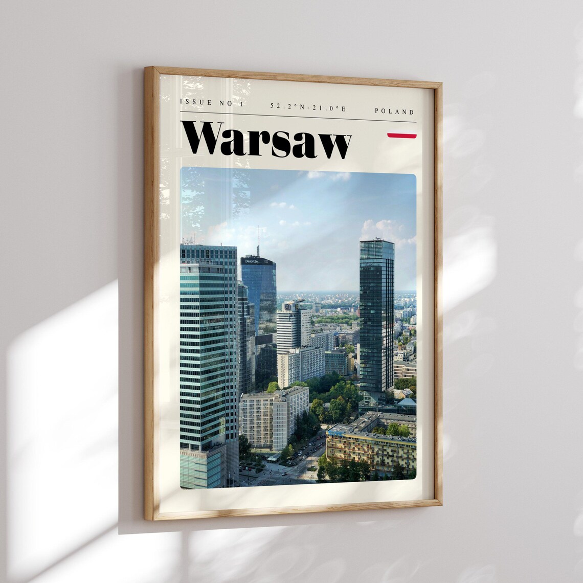 Warsaw Poland Modern Skyscrapers Downtown Skyline Travel Poster - Image 2