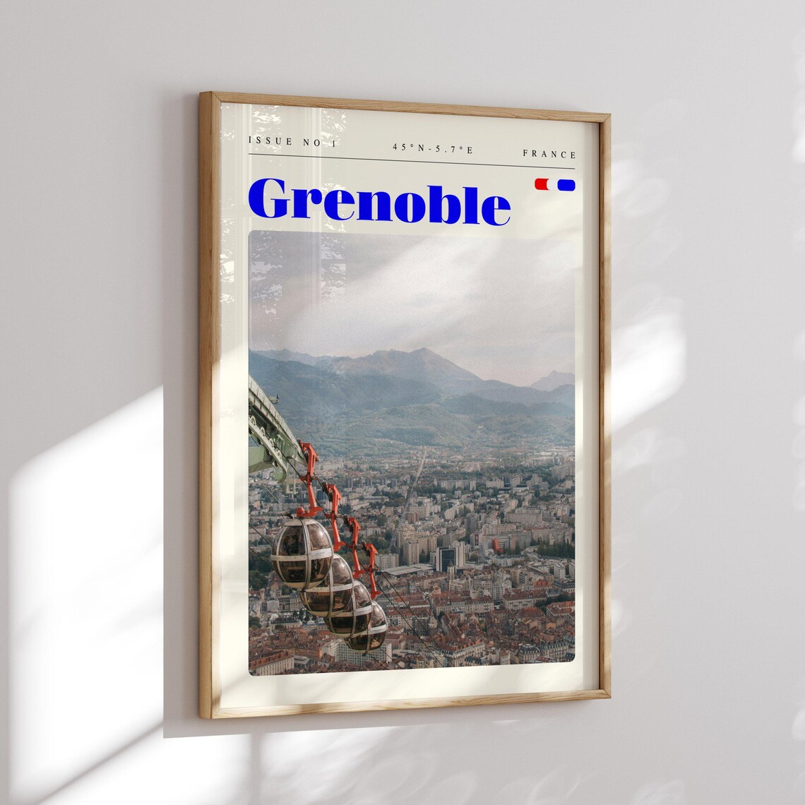 Grenoble Cable Cars Mountain City France Issue 1 Retro Travel Poster - Image 2